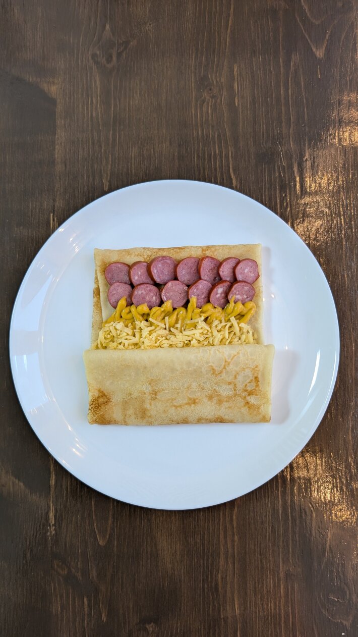 Блин «Колбаски карри»