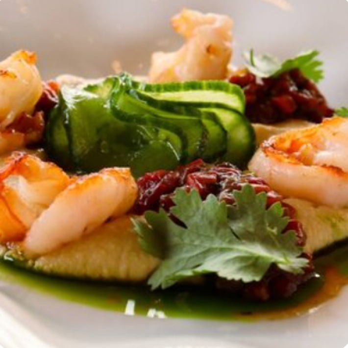 Хумус с креветками