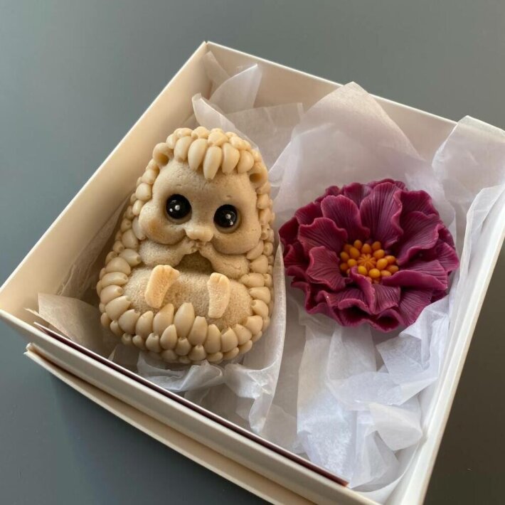 Набор мыла в коробке «Цветок и ёжик»