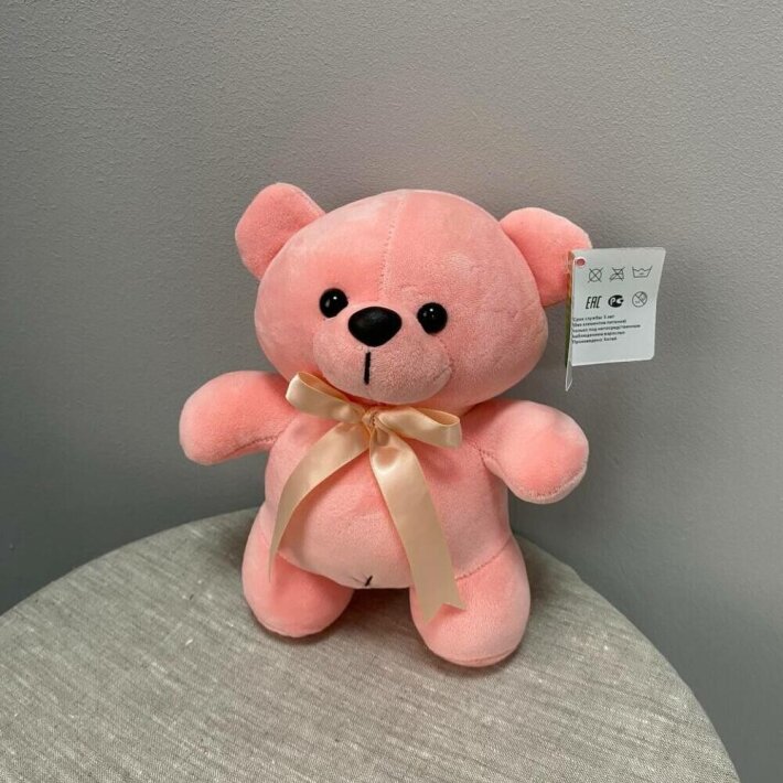 Мишка плюшевый розовый