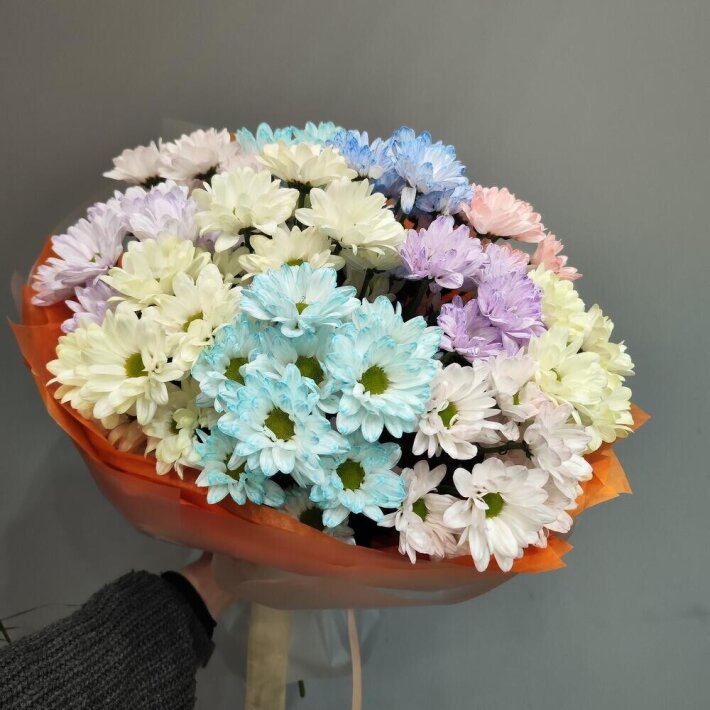 Букет «~101 радужная ромашка»