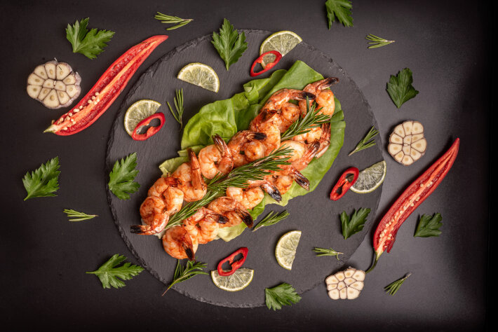 Креветки на углях