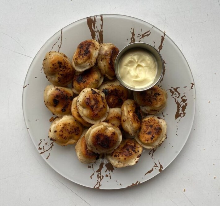 Пельмени жареные