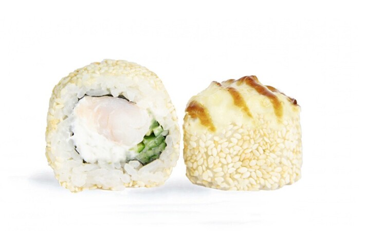 Горячий ролл «Аляска с королевскими креветками»