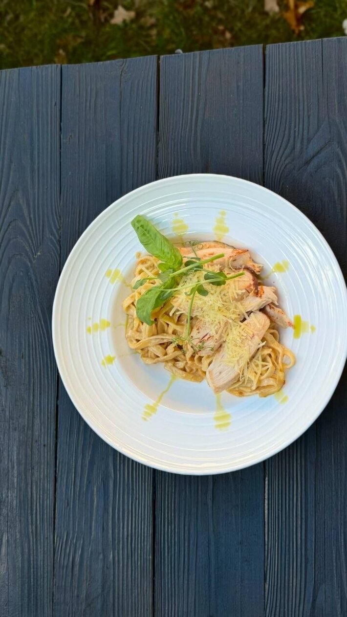 Паста «Капучино с копченой курицей»