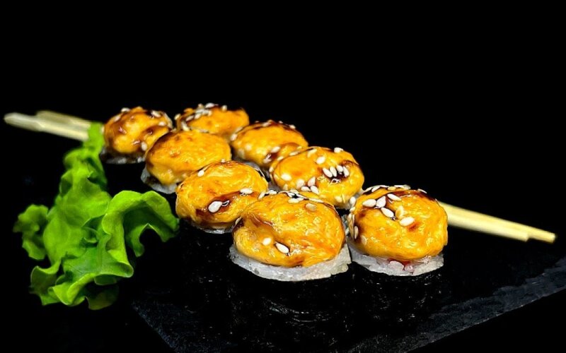 Запечённый с креветкой