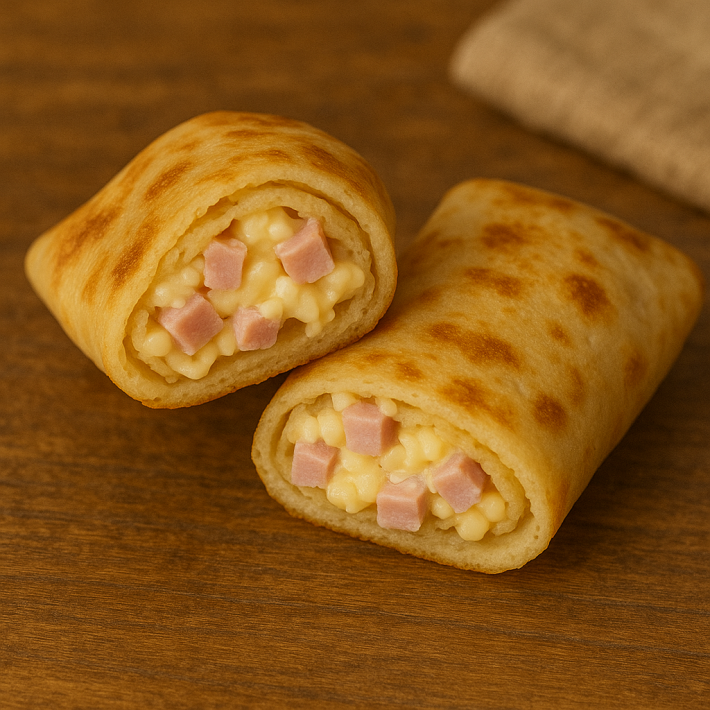 Блинчики с ветчиной, сыром и майонезом