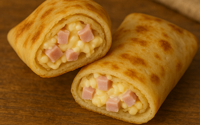 Блинчики с ветчиной, сыром и майонезом