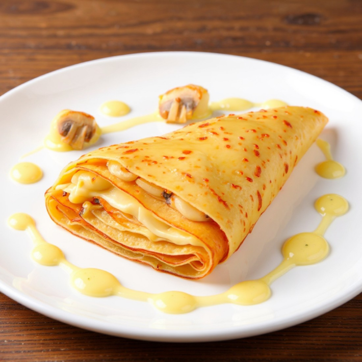 Блин с грибами и сыром