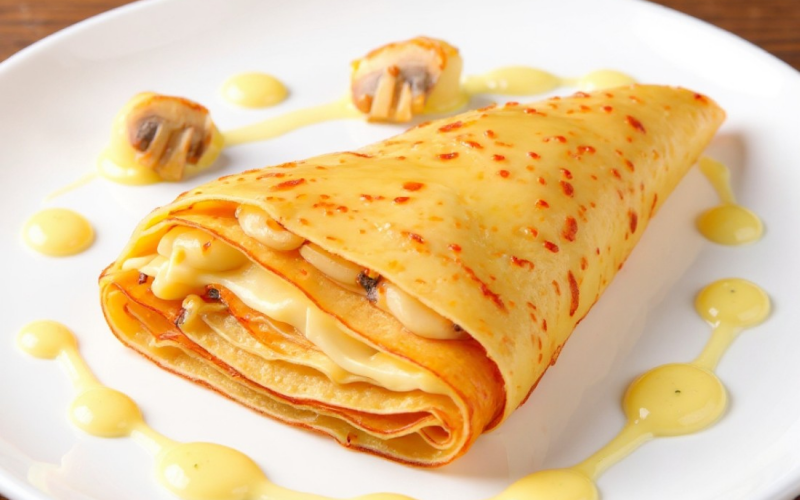 Блин с грибами и сыром