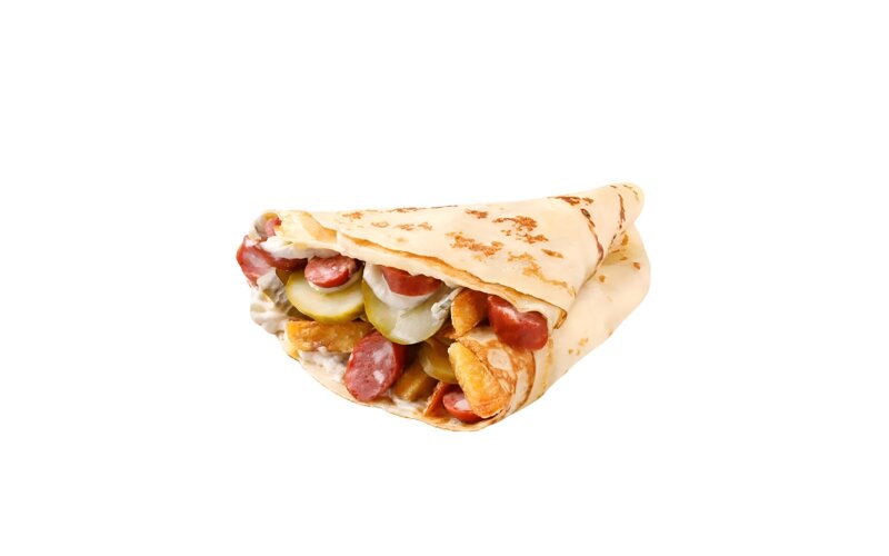 Блин с копчёной колбаской