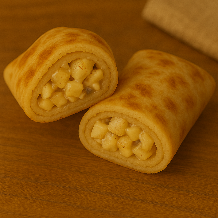 Блинчики с яблоком, бананом и корицей