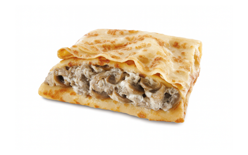 Блин с ветчиной, сыром и грибами