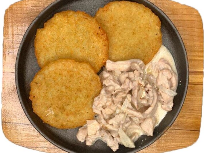 Драники с мачанкой