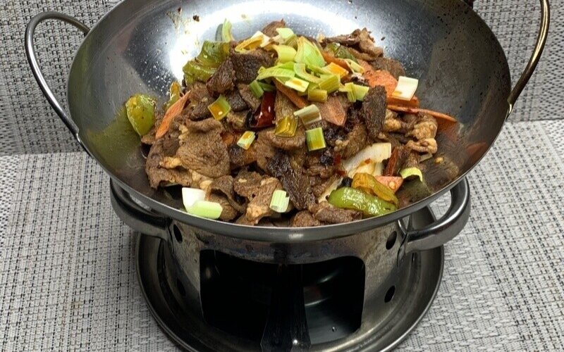 Баранина с овощами на огне