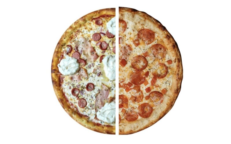 Пицца из половинок 40 см