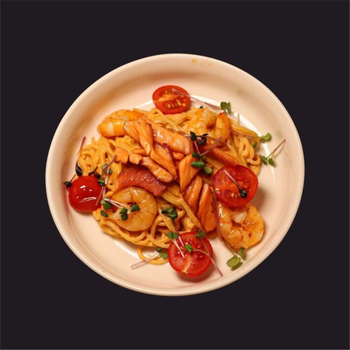Спагетти с морепродуктами
