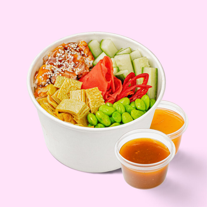 Поке с угрём + 2 соуса