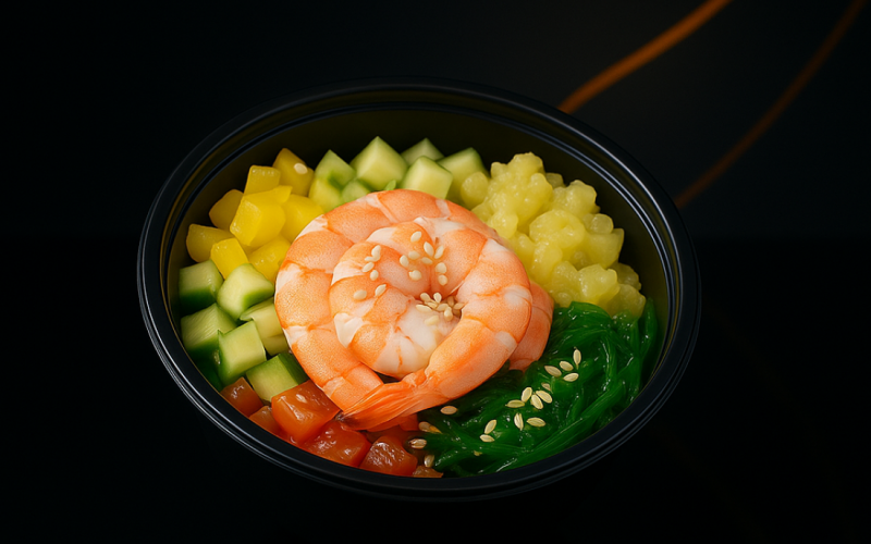Поке салат с креветкой