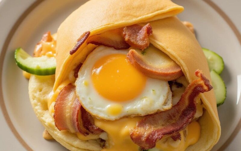 Блинчик «Глазунья и бекон»