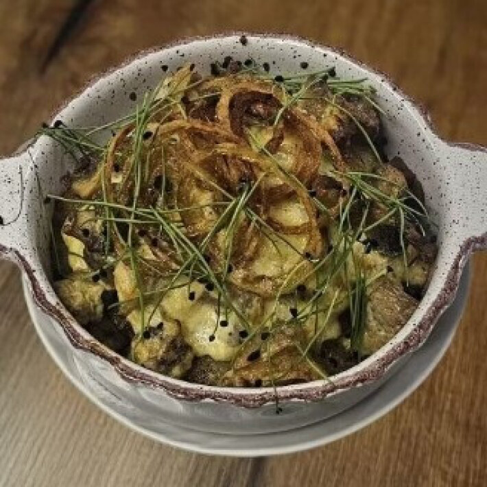 Горшочек с драниками и поджаркой