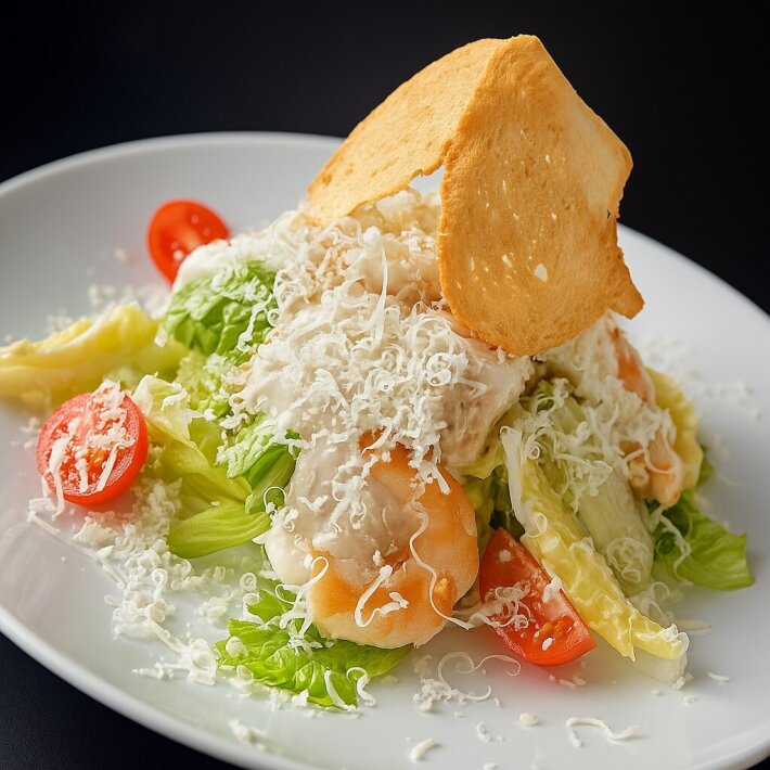 Салат «Цезарь с креветками»