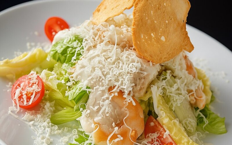 Салат «Цезарь с креветками»