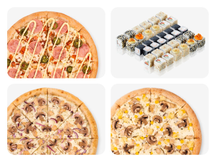 Три пиццы и сет