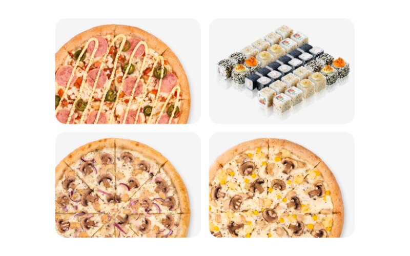 Три пиццы и сет