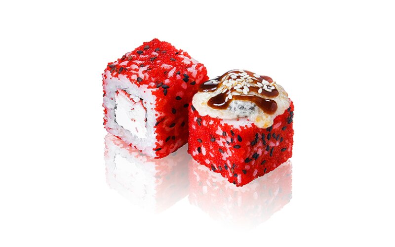 Запеченный ролл Калифорния с мидией