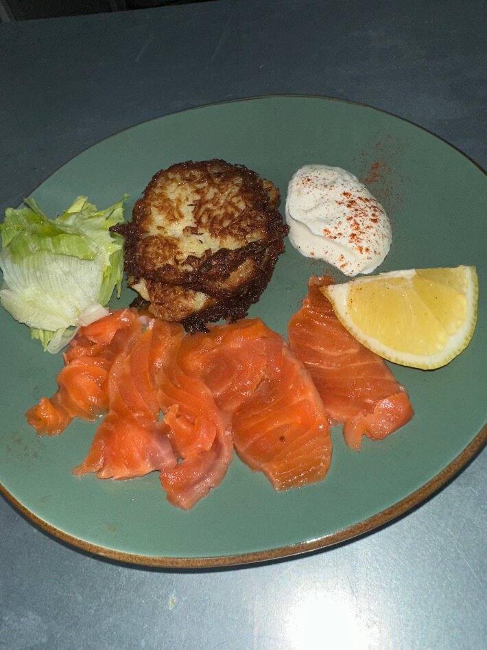 Драники с лососем