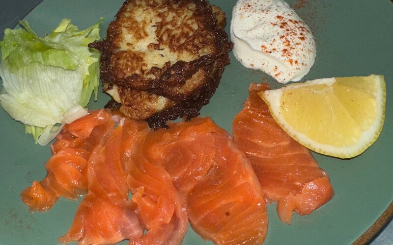 Драники с лососем