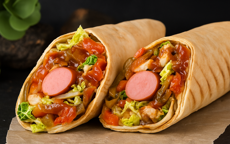 Шаверма с баварскими колбасками