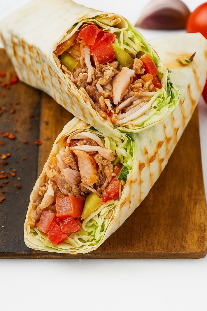 Шаверма с курицей на углях