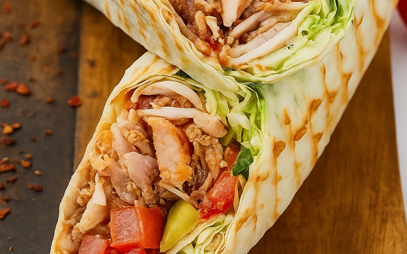 Шаверма с курицей на углях