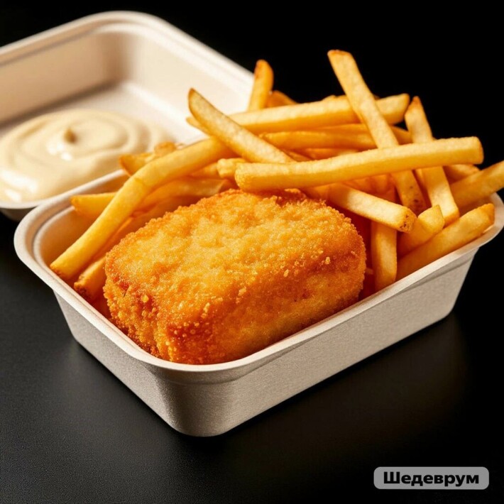 Кордон Блю+фри+соус