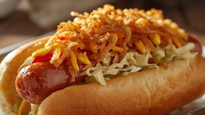 Хот-дог с говяжьей колбаской