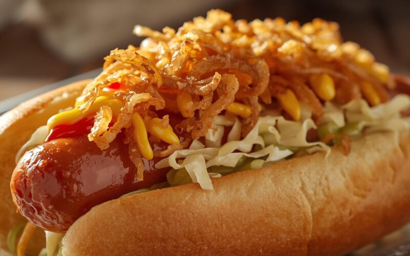 Хот-дог с говяжьей колбаской