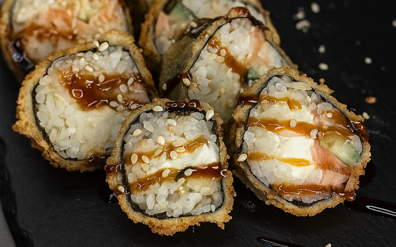 Ролл «Темпура с лососем»