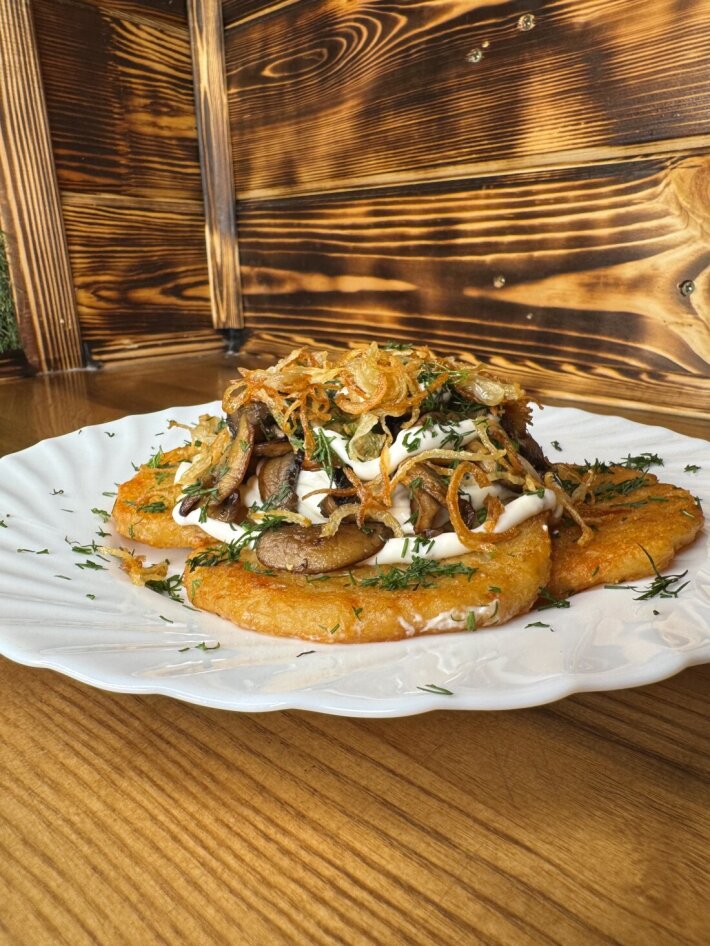 Драники «С грибами и луком»