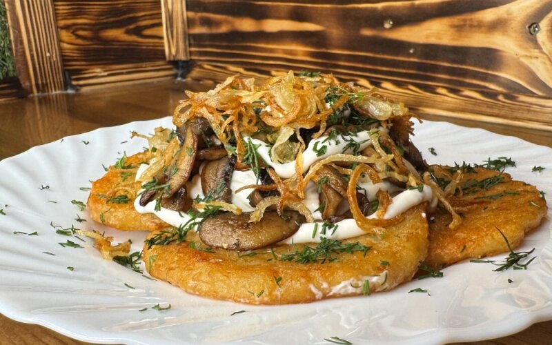 Драники «С грибами и луком»