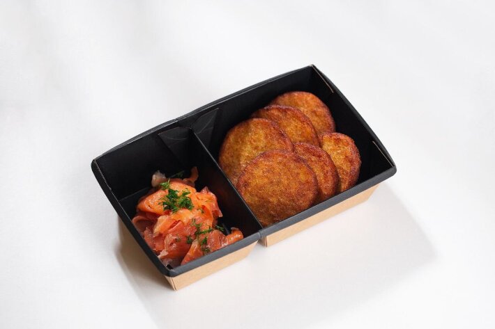 Драники с форелью слабосоленой