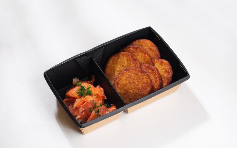 Драники с форелью слабосоленой