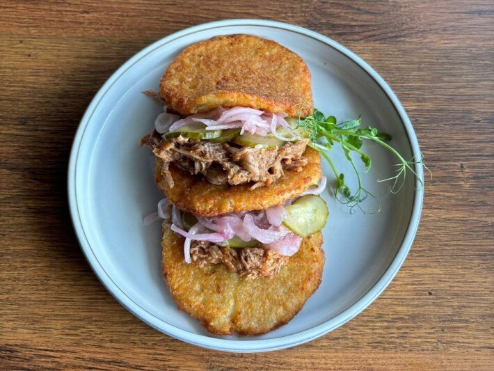 Драники с рваным мясом