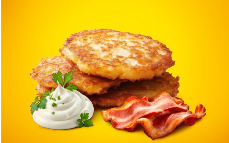 Драники со сметаной и беконом