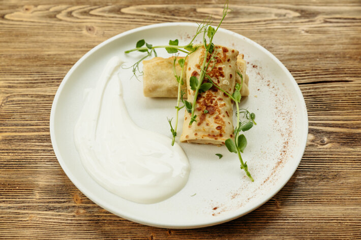 Блины с ветчиной и сыром