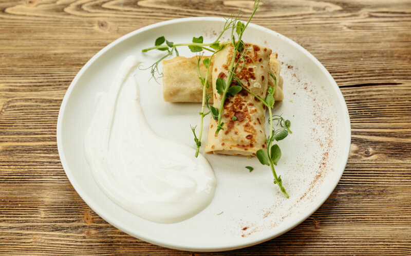 Блины с ветчиной и сыром