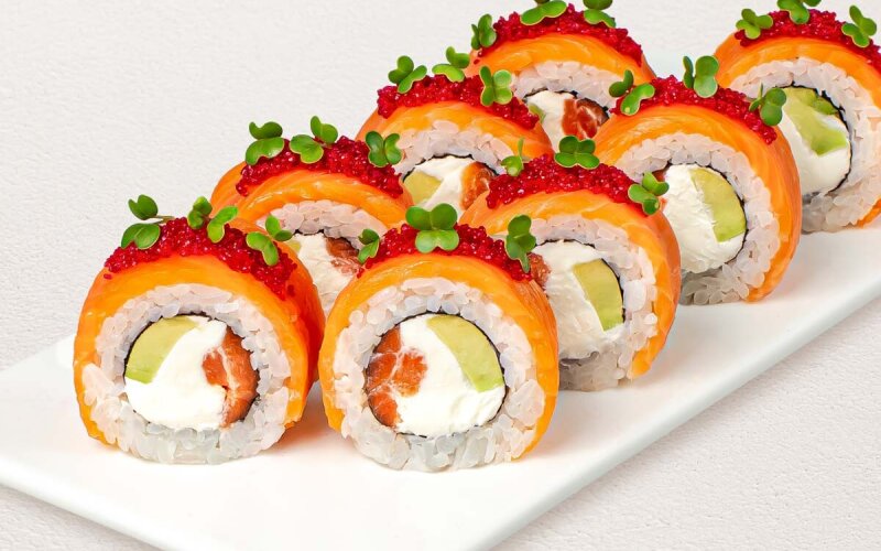 Ролл «Филадельфия Прайм» с двойным лососем