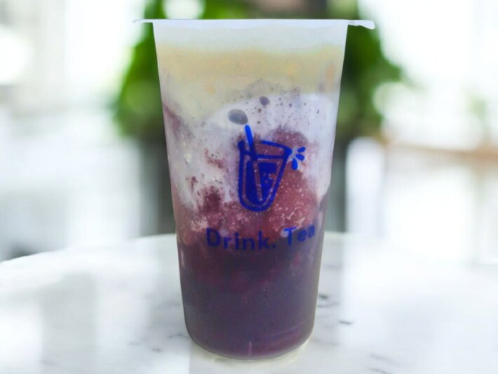 Чай Бабл ти виноградный фраппе с сырной пенкой