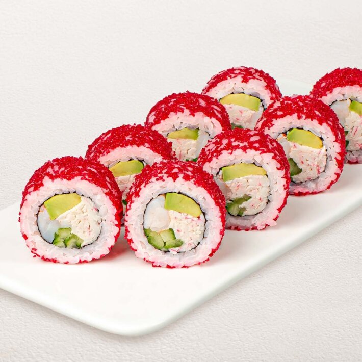 Ролл «Калифорния» с тигровой креветкой